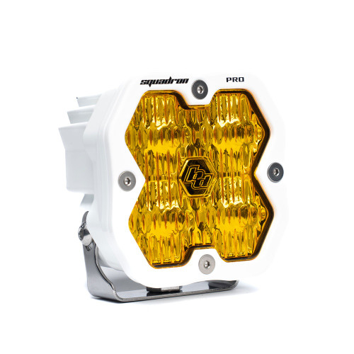 Baja Designs Squadron 2.0 Pro LED Light Pod, White Housing, Wide Cornering (Baja Amber) - 49-0015-WT-2