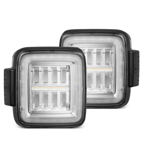 AlphaRex NOVA-Series Prismatic LED Tail Lights (Chrome) for 18-26 Wrangler JL - 602030