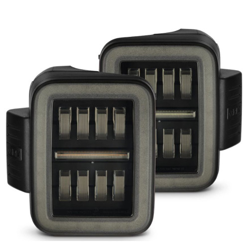 AlphaRex NOVA-Series Prismatic LED Tail Lights (Black Smoke) for 19-26 Gladiator JT - 602050