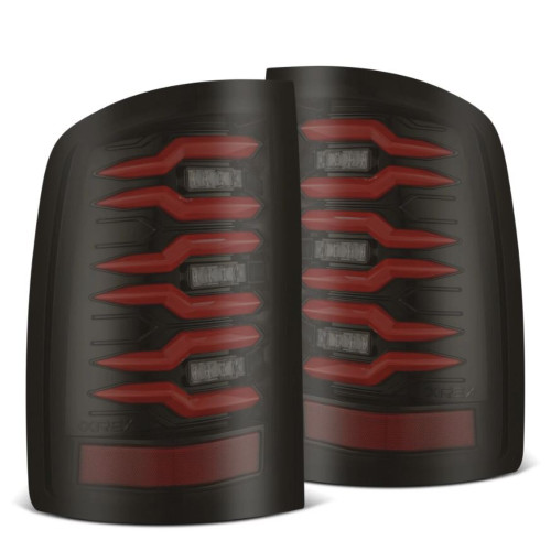 AlphaRex LUXX-Series LED Tail Lights (Black-Red) for 07-13 Sierra 1500, 07-14 2500HD/3500HD - 630080