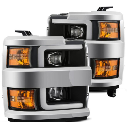 AlphaRex LUXX-Series LED Projector Headlights (Black) for 15-19 Silverado 2500HD/3500HD - 880098