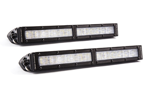 Diode Dynamics 12 Inch LED Light Bar Single Row Straight Clear Wide Pair Stage Series-DD5023P