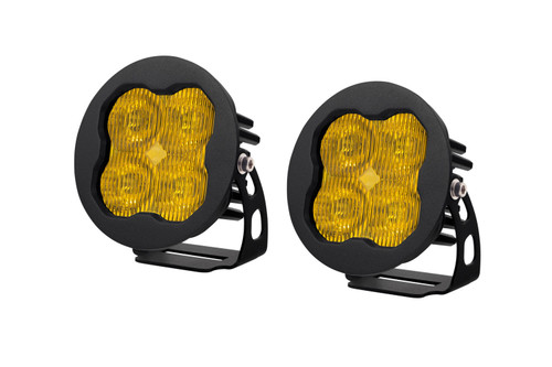 Diode Dynamics Worklight SS3 Sport Yellow SAE Fog Round Pair-DD6142P