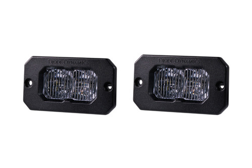 Diode Dynamics Stage Series 2 Inch LED Pod, Sport White Fog Flush White Backlight Pair-DD6423P