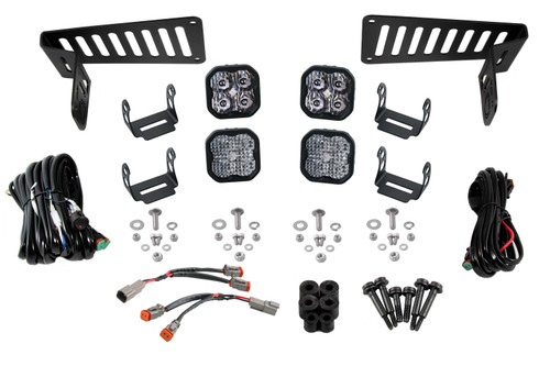 Diode Dynamics SS3 Cowl LED Bracket Kit for 18-21 Jeep JL Wrangler/Gladiator, White Pro-DD6554