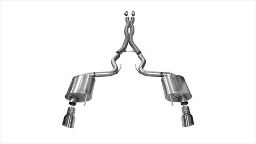 Corsa Performance 3.0in. Cat-Back Sport Dual Exhaust 4.5in. Polished Tips 15-17 Ford Mustang GT Fastback 5.0L V8 - 14332