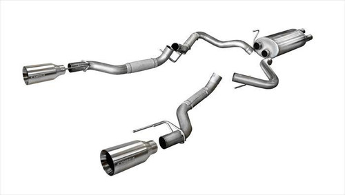 Corsa Performance 3.0in. Cat-Back Sport Dual Rear Exhaust 5in. Satin Polished Tips v EcoBoost 3.5L V6 Turbo - 14397