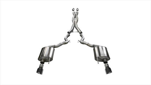 Corsa Performance 3.0in. Cat-Back Xtreme Dual Exhaust 4.5in. Black Tips 15-17 Ford Mustang GT Convertible 5.0L V8 - 14342BLK