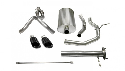 Corsa Performance 3.0in. Cat-Back Sport Dual Rear Exhaust 4.0in. Black Tips 03-06 Chevy SSR 5.3L/6.0L V8 - 14254BLK