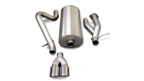 Corsa Performance 3.0in. Cat-Back Sport Single Rear Exhaust 4.0in. Polished Tips 03-06 Hummer H2 6.0L V8 - 14216
