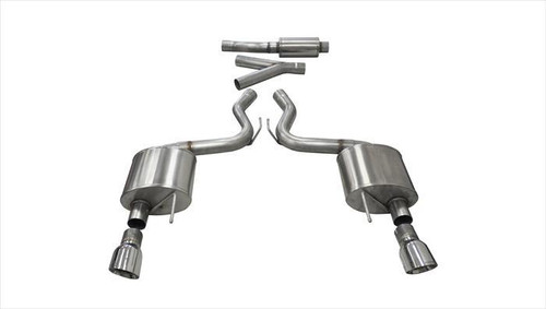 Corsa Performance 3.0in. Cat-Back Sport Dual Exhaust 4.5in. Polished Tips 15-17 Ford Mustang EcoBoost Fastback 2.3L Turbo - 14343