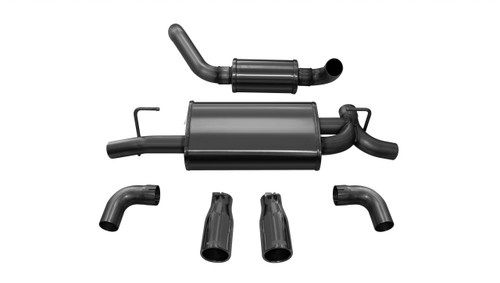Corsa Performance Jeep JL Axle Back Exhaust 2.5in. Dual Rear Exit W/Rolled 3.5in. Tips 18 Wrangler JL Touring Black - 21016BLK