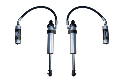 ICON Front, V.S. 2.5 Aluminum Series Shock Absorbers, Stock Width Secondary Shocks, Remote Reservoir, Pair for 03-24 4Runner, 05-23 Tacoma, 07-14 FJ Cruiser - 59702P-CB