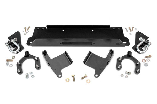 Rough Country Winch Mount Plate, Factory Bmpr, D-Rings for Jeep Wrangler JK 07-18 - 1173