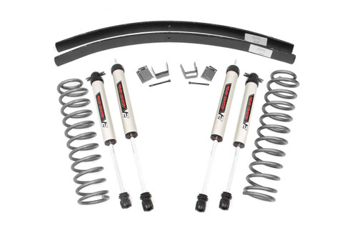 Rough Country Jeep Cherokee XJ 3 Inch Suspension Lift System w/V2 Shocks Add-A-Leaf For 84-01 Jeep Cherokee XJ - 67070