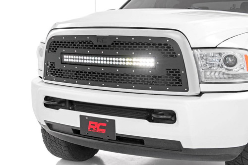 Rough Country Mesh Grille, Black, 30 in., Dual Row for Ram 2500/3500 13-18 - 70152