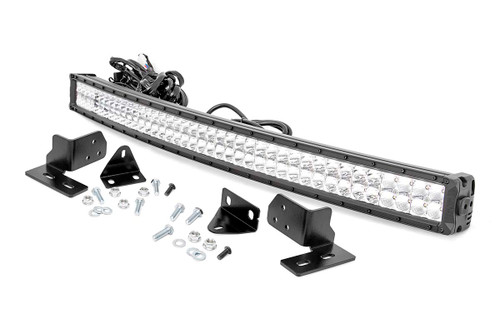 Rough Country LED Light Bumper Mount, Chrome, 40 in., Dual Row, w/ White DRL for Ford Super Duty 11-16 - 70681DRL