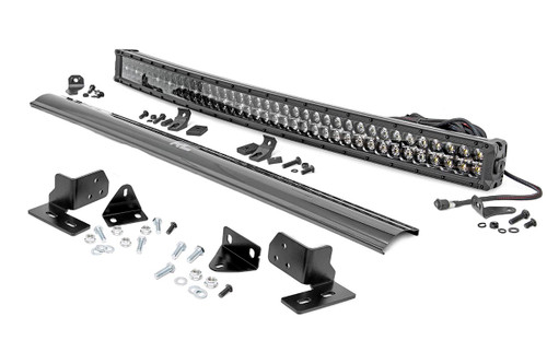 Rough Country LED Light Bumper Mount, Black, 40 in., Dual Row, w/ White DRL for Ford Super Duty 11-16 - 70682DRL