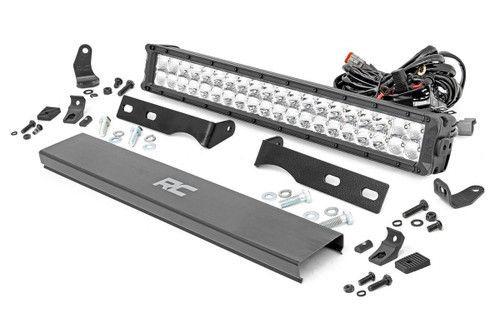 Rough Country LED Bumper Kit, 20 in., Chrome Series, w/ Cool White DRL for Jeep WK2 Grand Cherokee 11-20 - 70775