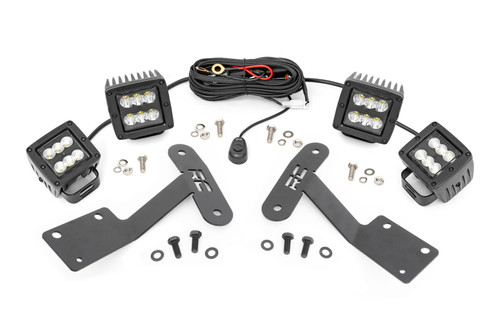 Rough Country LED Light Kit, Ditch Mount, Dual, Black, 2 in., Pair, Spot/Flood for Toyota Tundra 14-18 - 70866