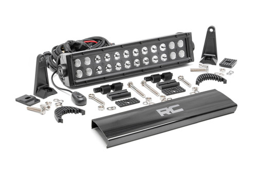 Rough Country Black Series LED Light Bar, 12 in., Dual Row - 70912BL