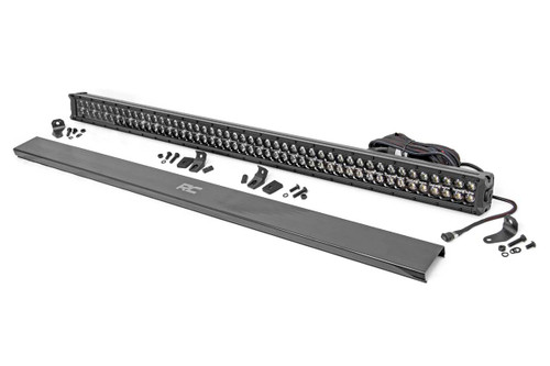 Rough Country Black Series LED Light Bar, 50 in., Dual Row, w/ Amber DRL - 70950BDA