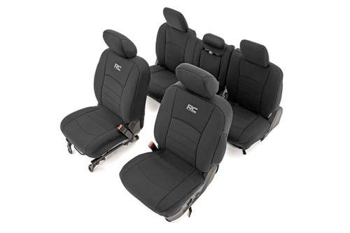 Rough Country Seat Covers, Front Bucket Rear w/Arm Rest for Ram 1500 09-18/2500 10-18/3500 10-18 - 91029