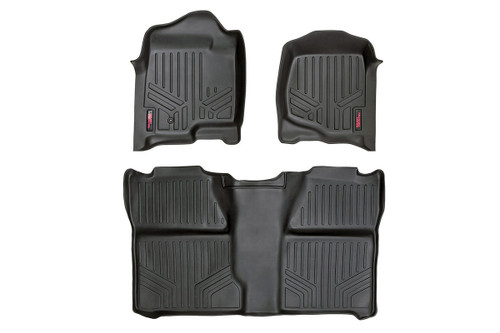 Rough Country Floor Mats, Front/Rear for Chevy/GMC 1500/2500HD 07-14, Crew Cab - M-20713