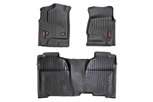 Rough Country Floor Mats, Front/Rear for Chevy/GMC 1500/2500HD/3500HD 2WD/4WD, Crew Cab - M-21413