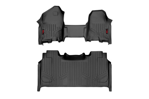 Rough Country Floor Mats, Over Hump, Rear Storage, Front for Ram 1500 14-18 / Ram 1500 TRX 14-18, Crew Cab - M-31420