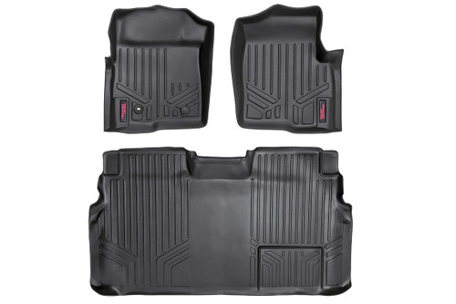 Rough Country Floor Mats, 1 Retention Hook, Front/Rear for Ford F-150 2WD/4WD 09-12 - M-50912