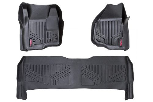 Rough Country Floor Mats, Depressed Pedal, Front/Rear for Ford F-550 Super Duty/Super Duty 11-16 - M-51223