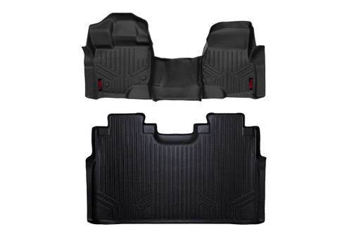 Rough Country Floor Mats, Over Hump, Front/Rear for Ford F-150 15-23 / F-150 Lightning 22 - M-51153