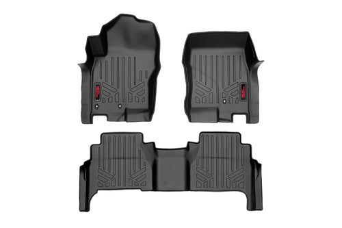Rough Country Floor Mats, Front/Rear for Nissan Frontier 2WD/4WD 08-21, Crew Cab - M-80513