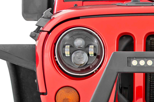 Rough Country 7 in. Headlight, Pair for Jeep Wrangler JK 07-18/Wrangler TJ 97-06 - RCH5000