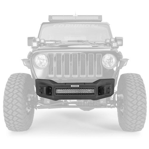 Go Rhino - Rockline Front Stubby Bumper - Text. Black - Gladiator/Wrangler Crew Cab/ - 331100T