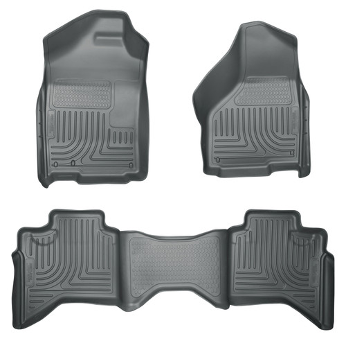 Husky Liners Front & 2nd Row Doge Ram Quad Cab (Footwell Coverage) WeatherBeater Gray - 98032