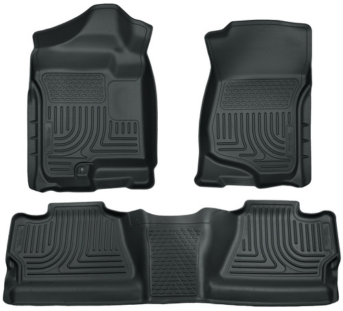 Husky Liners Front & 2nd Row GM Crew Cab No Manual Shifter (Footwell Coverage) WeatherBeater Gray - 98202