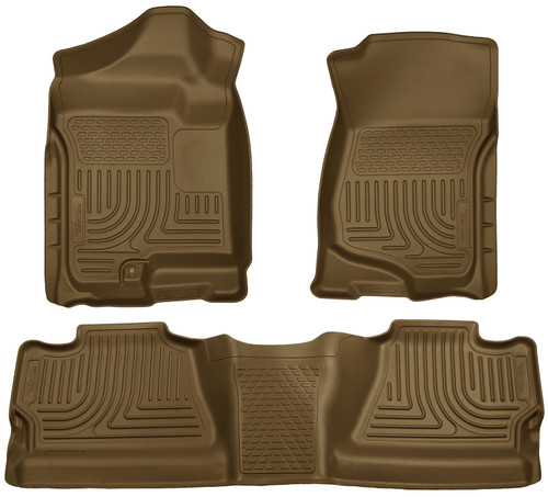 Husky Liners Front & 2nd Row GM Crew Cab No Manual Shifter (Footwell Coverage) WeatherBeater Tan - 98203