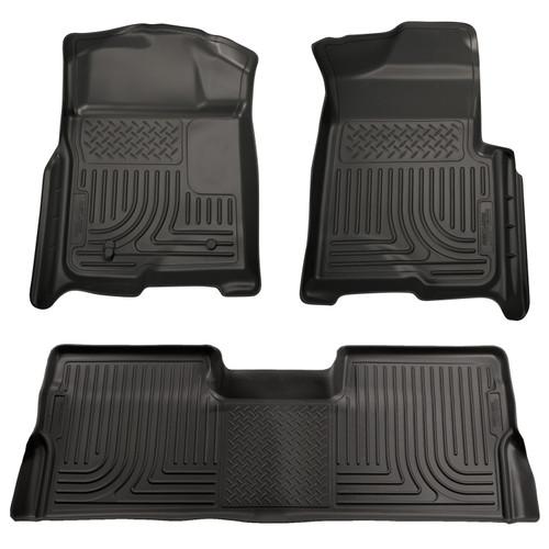 Husky Liners Front & 2nd Row F Series Super Duty Crew Cab (Footwell Coverage) WeatherBeater Black - 98381