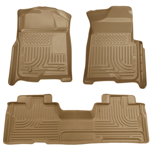 Husky Liners Front & 2nd Row F-150 SuperCab No Manual Shifter (Footwell Coverage) WeatherBeater Tan - 98343