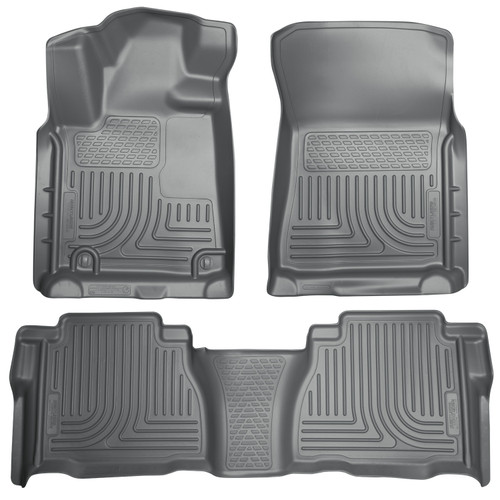 Husky Liners Front & 2nd Row Tundra Dbl/CrewMax Models (Footwell Coverage) WeatherBeater Gray - 98582