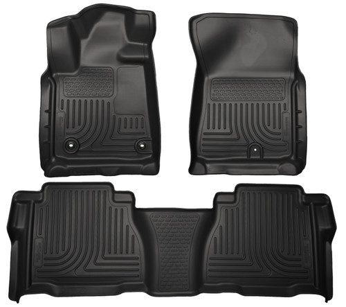 Husky Liners Front & 2nd Row Toyota Tundra W/Twist-Lock Fastener (Footwell Coverage) WeatherBeater Black - 99591