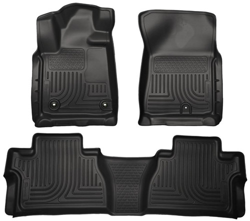 Husky Liners Front & 2nd Row Toyota Tundra Dbl Cab (Footwell Coverage) WeatherBeater Black - 99561