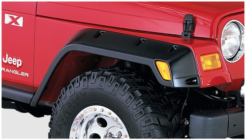 Bushwacker Front Jeep Wrangler Pocket Fender Flares, Black - 10043-07