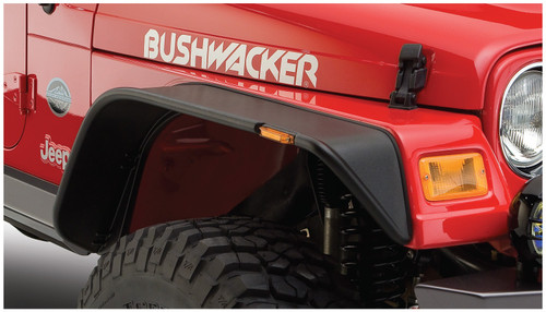 Bushwacker Front Jeep Wrangler Flat Fender Flares, Black - 10055-07