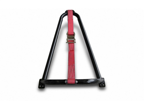 N-Fab Textured Black Bed Mounted Tire Carrier w/Red Strap - BM1TCRD-TX