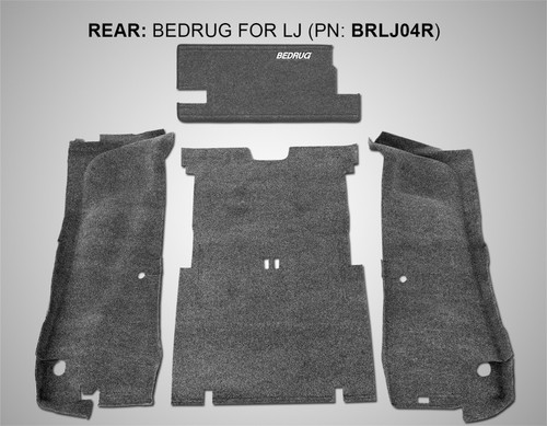 BedRug 03-06 Jeep LJ Unlimited Rear 4Pc Cargo Kit (Inc Tlgte & Tub Liner) - BRLJ04R