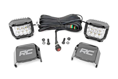 Rough Country Chrome Series LED Light Pair, 3 in., Wide - 70904