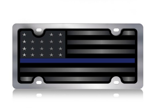 Eurosport USA Flag Stainless Steel License Plate - LS3110-1